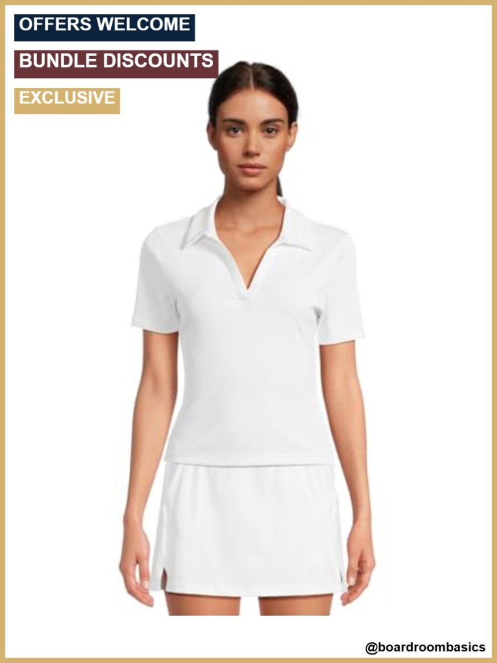 Women's Moveknit Short Sleeve V-Neck Polo Shirt - Nylon/Elastane, Regular Fit